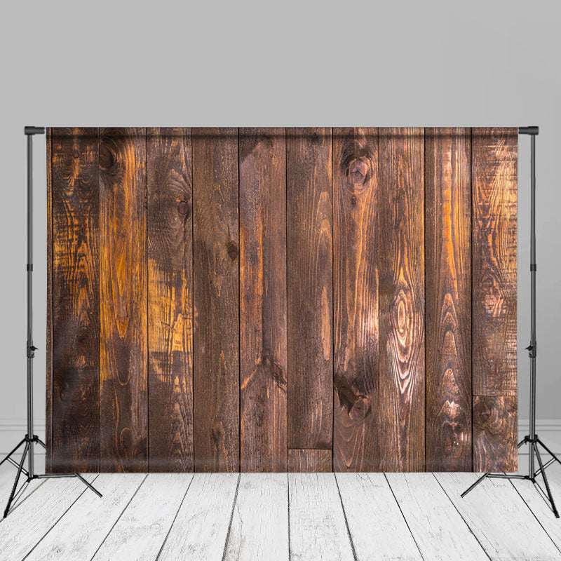Dark Brown Vintage Vertical Wood Portrait Backdrop - Aperturee