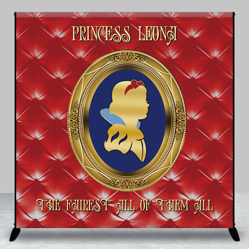 Royal Red Mirror Princess Custom Birthday Backdrop - Aperturee
