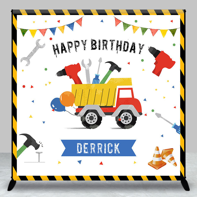 Traffic Repair Tools Car Custom Birthday Backdrop - Aperturee