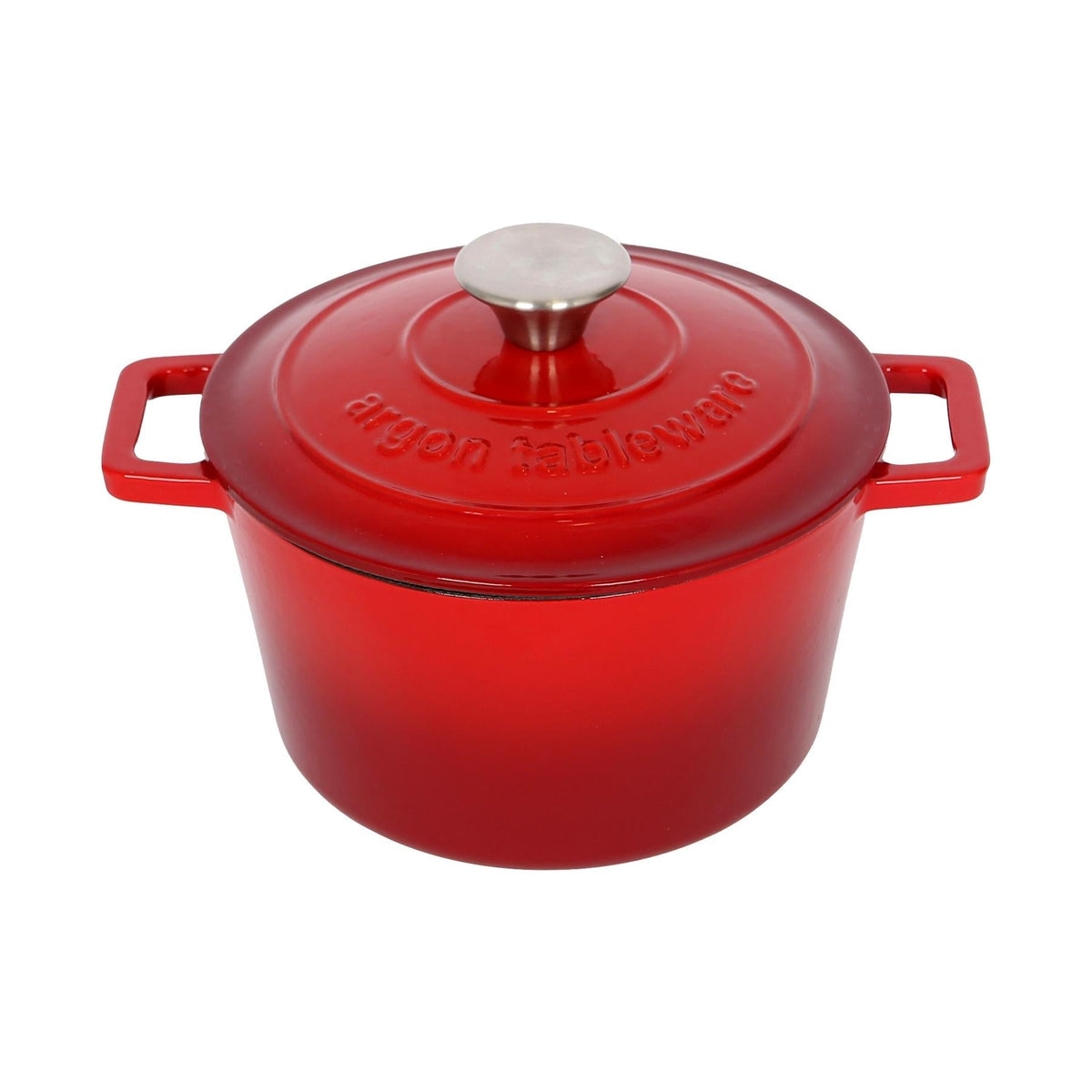 2.8L Red Ombre Round Cast Iron Casserole Dish