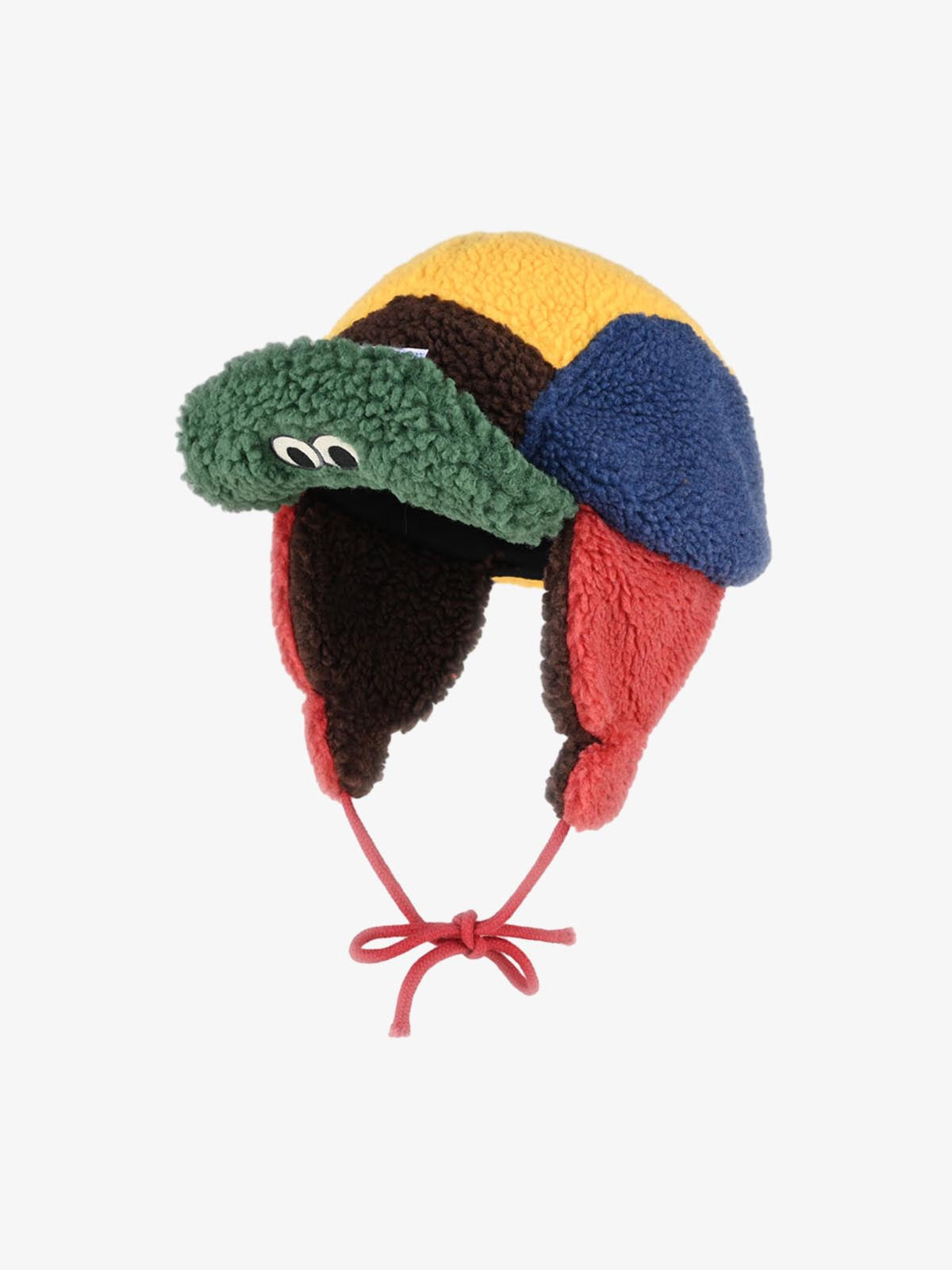 Block Faux Sherpa Frog Ear Flap Hat - Yellow / ONE SIZE
