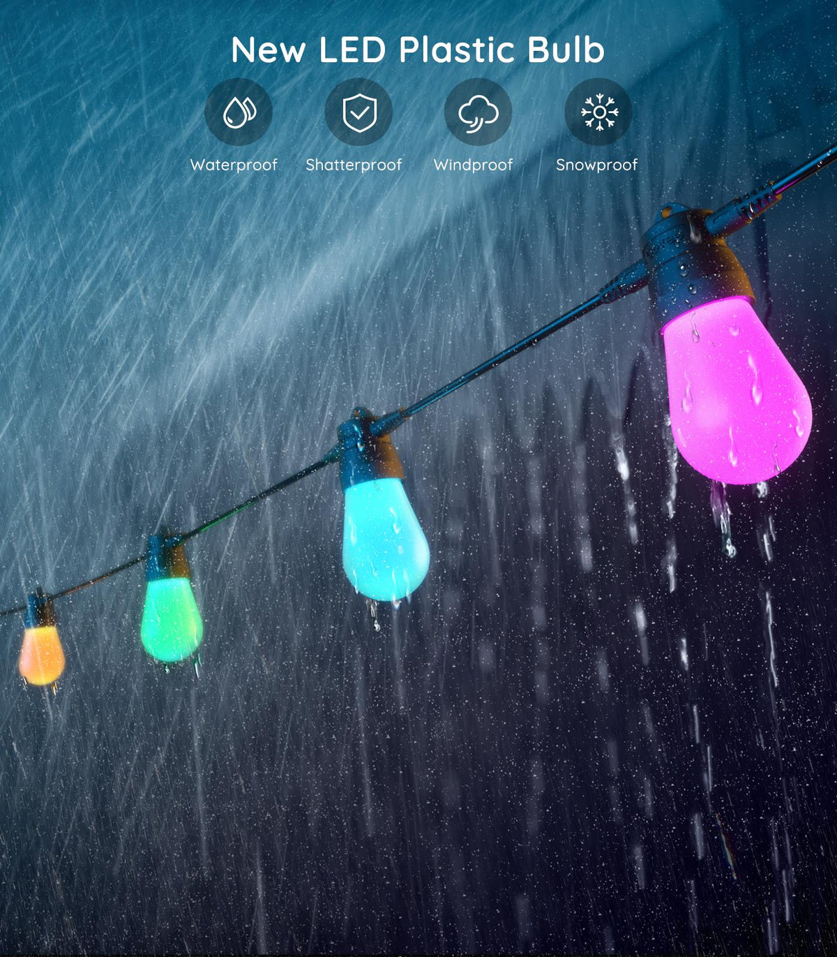 GOVEE OUTDOOR BULB STRING LIGHT IP65 - 15M