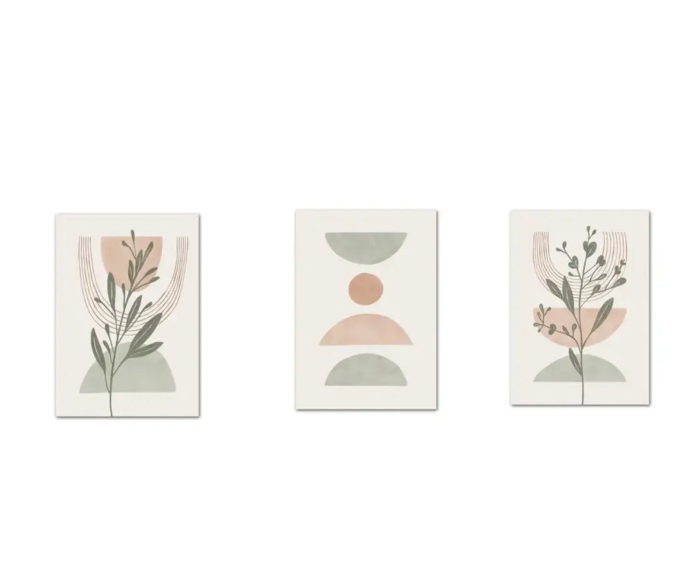 Earth Tone Botanical Canvas - 3PCS / 20x30cm No Frame