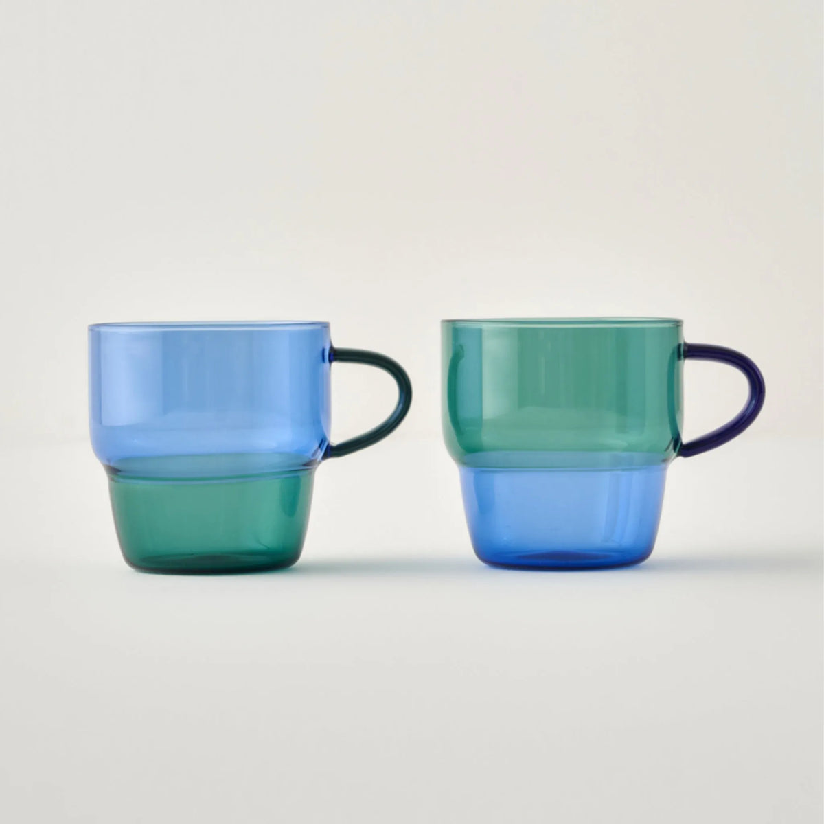 Castel Glass Mug Set (2-Pack) - Blue