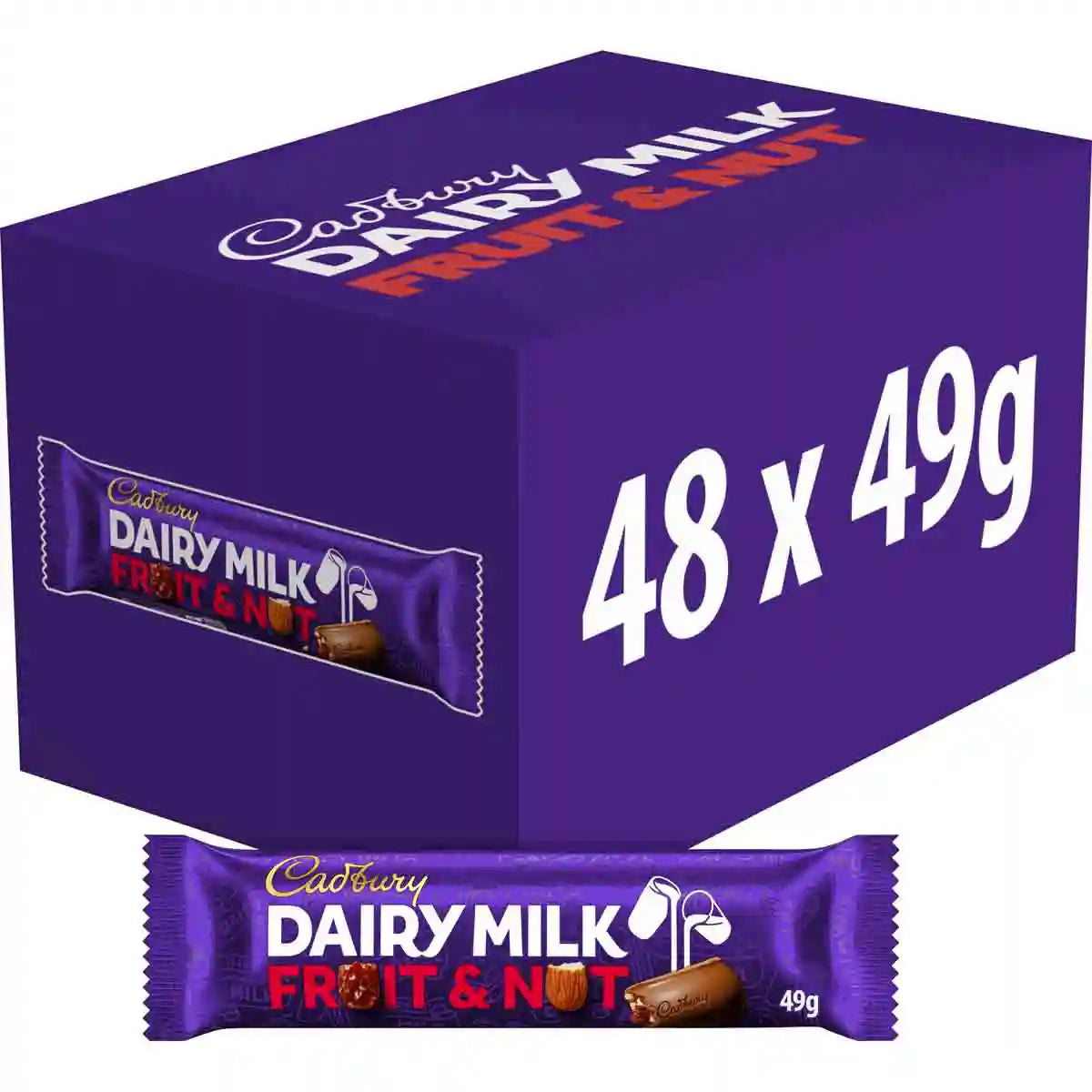 Dairy Milk Fruit & Nut Chocolate Bar 49g (Box of 48)