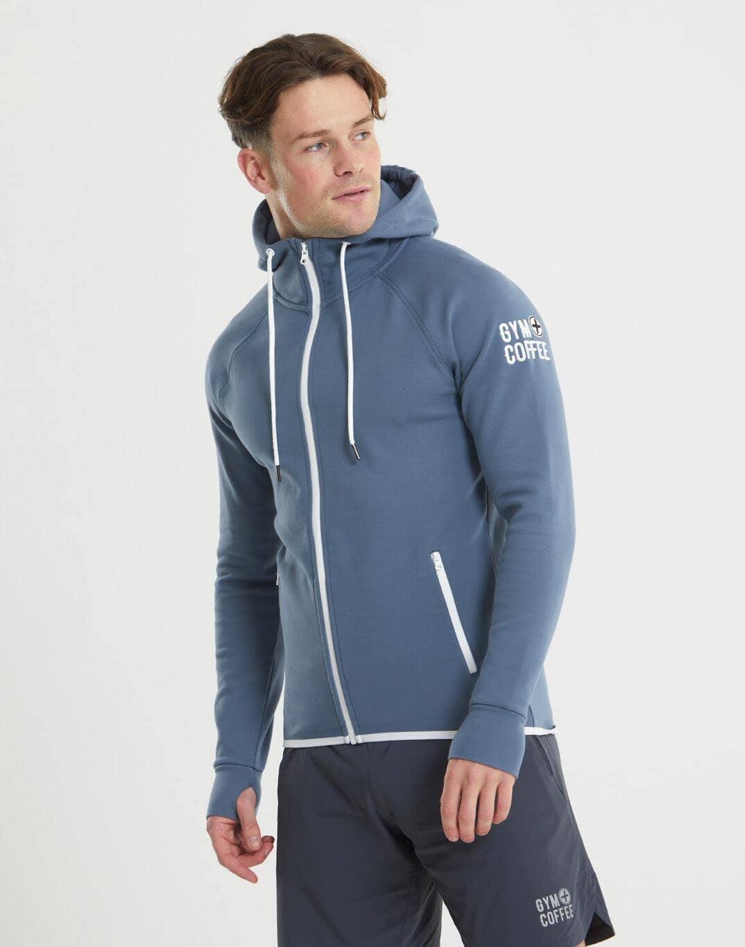 Mens Chill Hoodie in Cadet Blue/White - Small / Cadet Blue/White