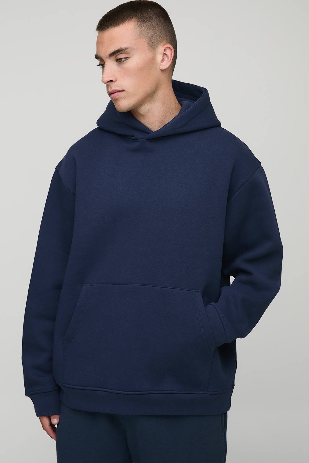 Essential Oversized Over the Head Hoodie | Navy | Size Medium