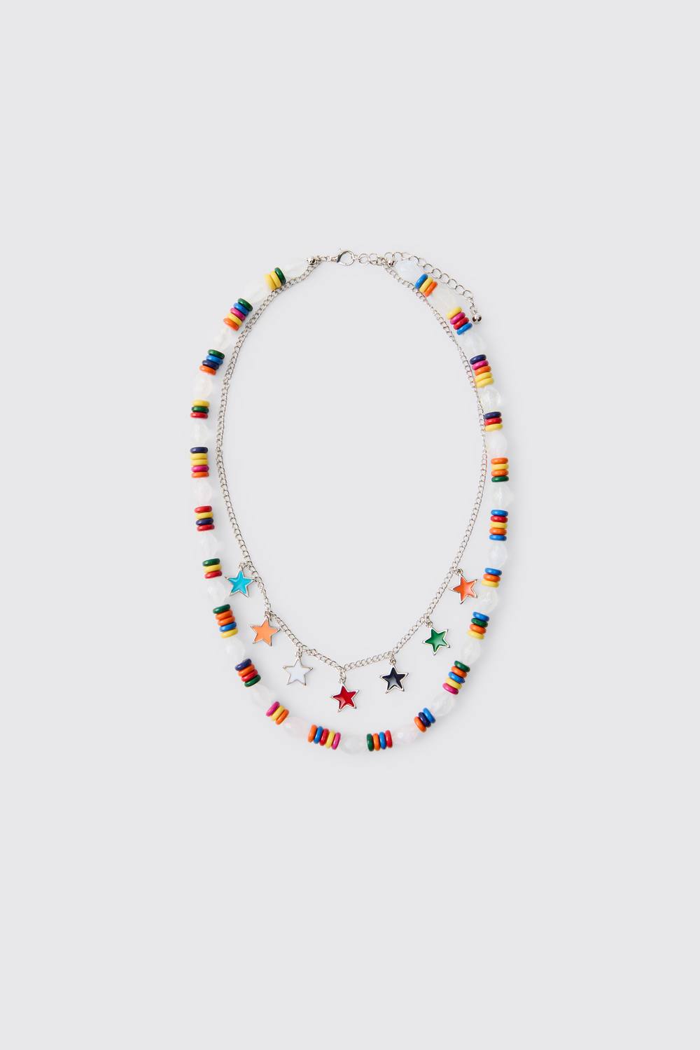 Layered Star Charm & Multi-Colour Beaded Necklace