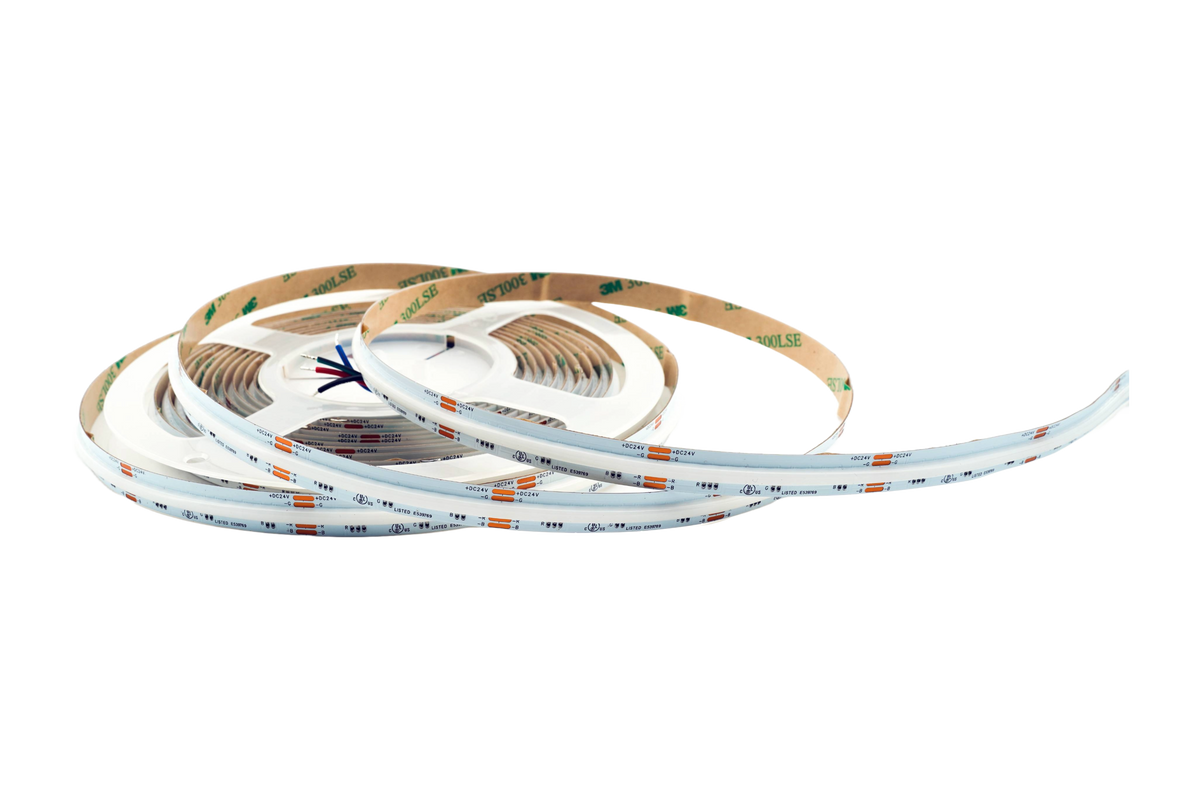 COB RGB LED Streifen 10 mm – 840 LEDs/m, 24V, 14W/m, 5m – RGB, IP33 Innenbereich, punktfrei