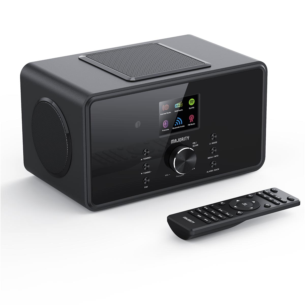 Majority Bard 4 inch Speakers Subwoofer DAB+ Internet Radio Spotify Bluetooth Black