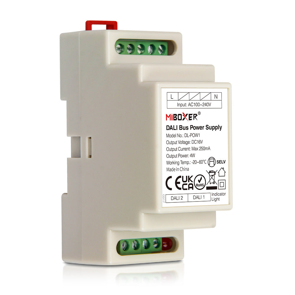 MiBoxer DL-POW1 DALI-Bus Stromversorgung – 16 V DC, 250 mA, DIN Hutschiene