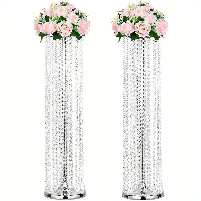 Gold Crystal Vase Set - Silver-2pcs / United States