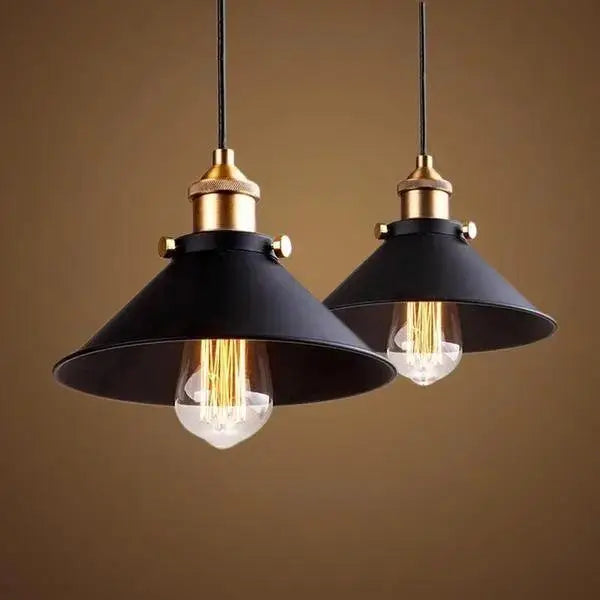 Black Brass Pendant Light - 2 Pieces