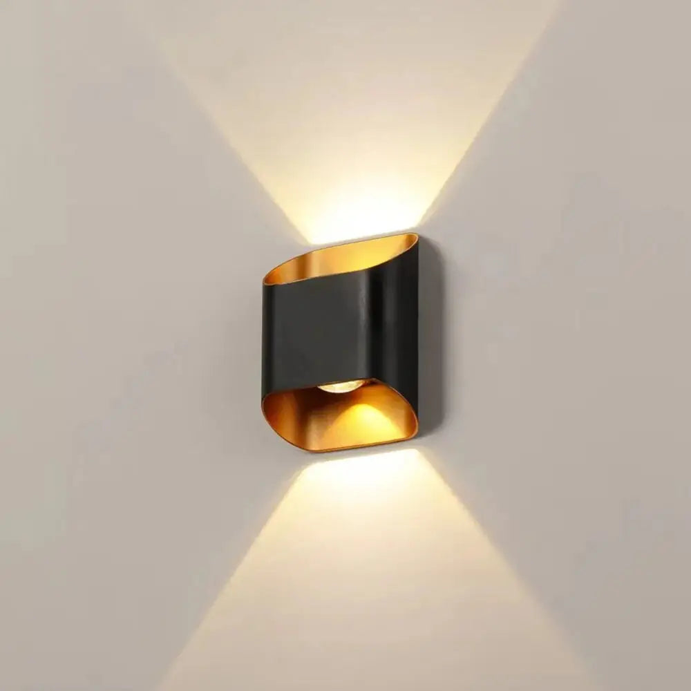 Black Gold Outdoor Sconce - Black