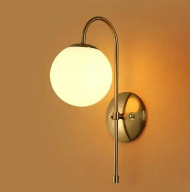 Gold Frosted Globe Nordic Wall Sconce
