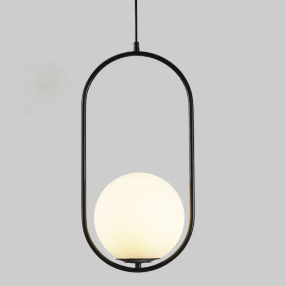 Gold Glass Pendant Light - Ellipse / Black