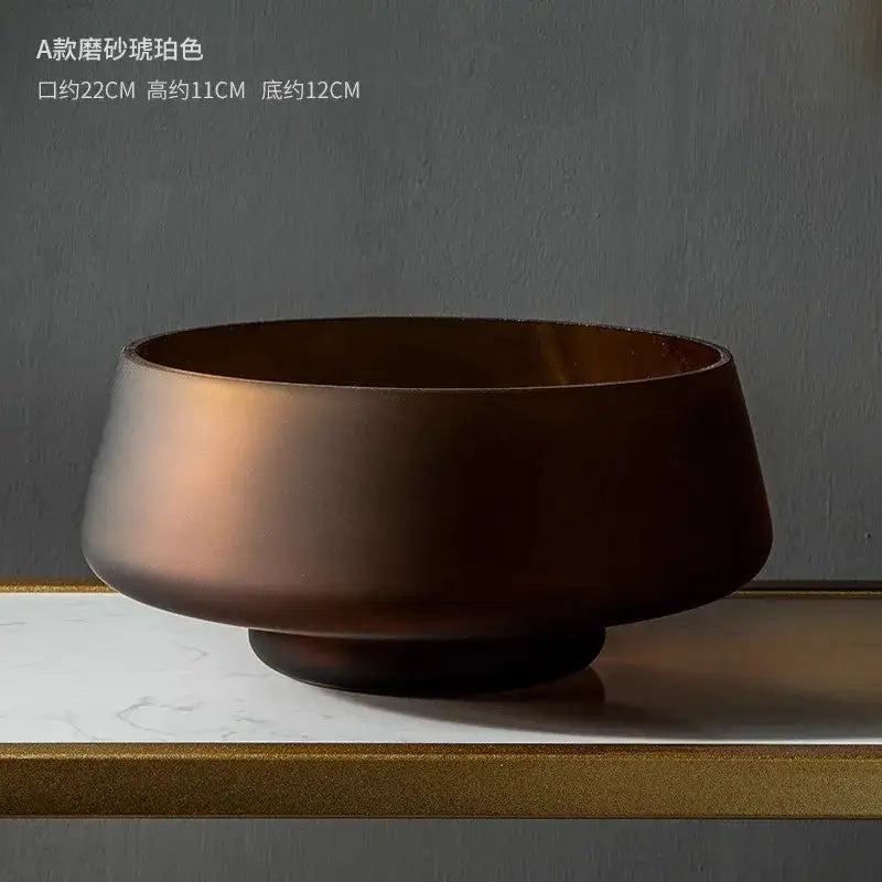 Bronze Frosted Glass Vase - A