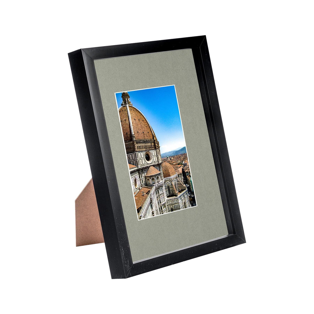 Black A4 (8" x 12") 3D Shadow Box Frame with A5 Mount - Grey Mount