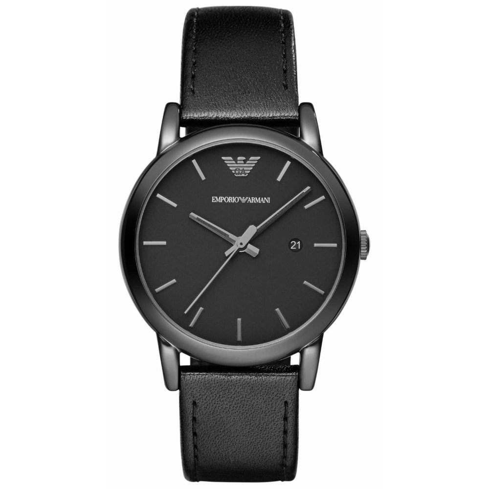 Emporio Armani AR1732 Luigi Classic Black Leather Strap Men's Watch