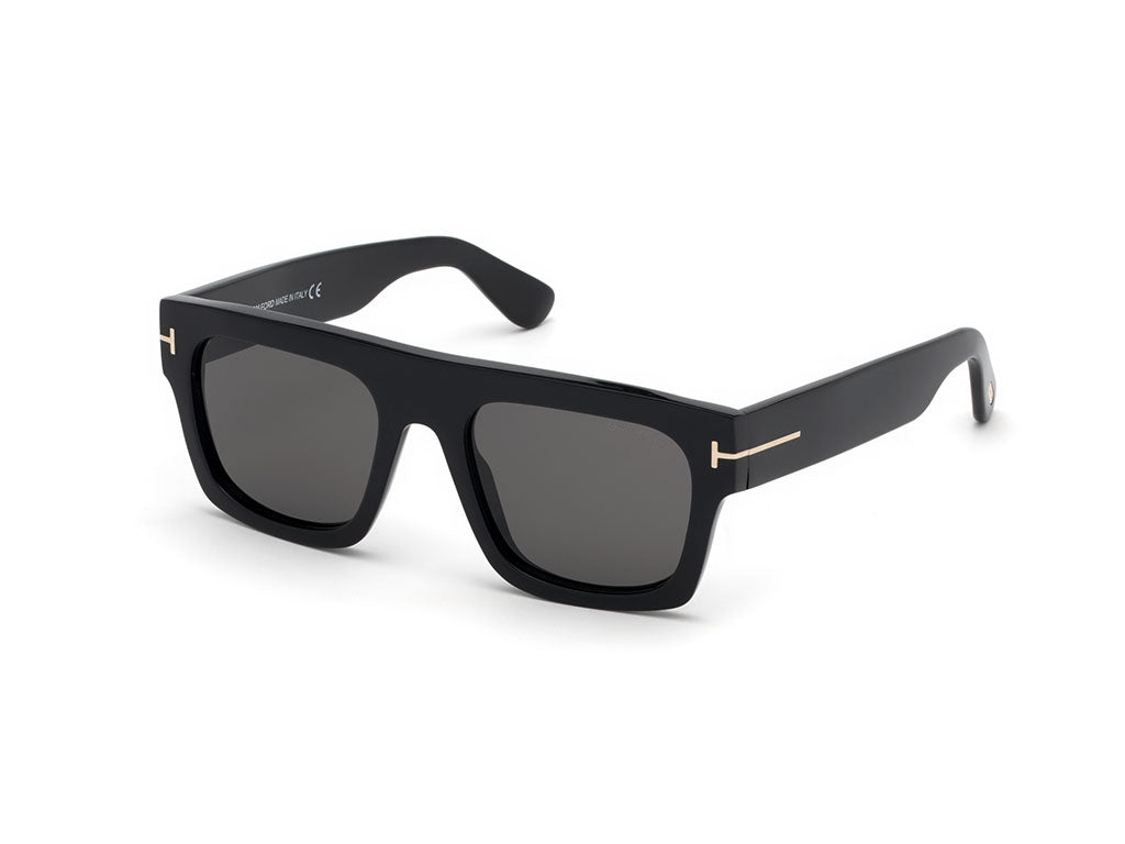 TOM FORD FT0711 FAUSTO 01A Man Sunglasses Acetate Black Grey Squared Normal