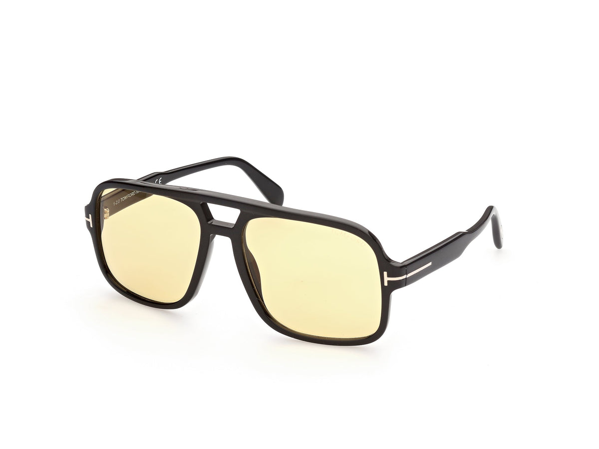 TOM FORD FT0884 FALCONER-02 01E Man Sunglasses Acetate Black Brown Squared Normal