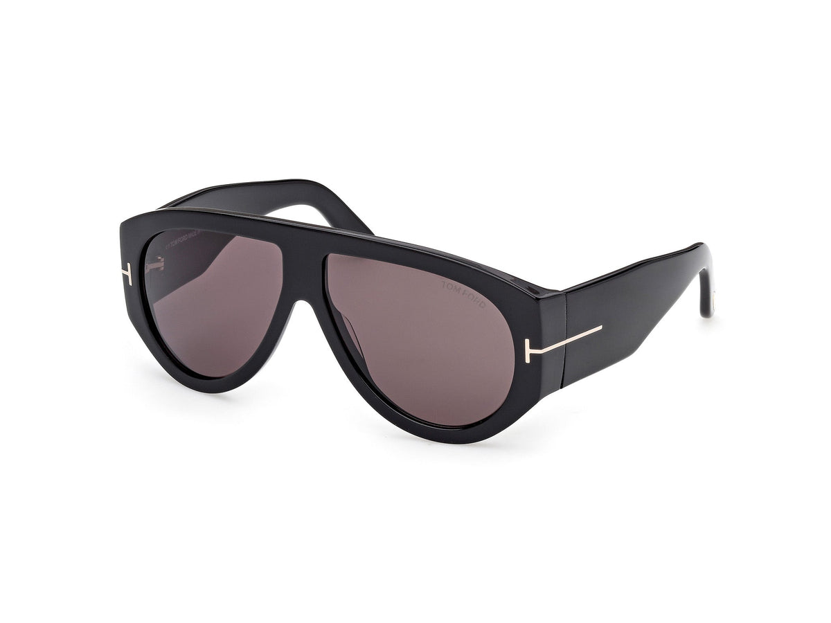 TOM FORD FT1044 BRONSON 01A Man Sunglasses Acetate Black Smoke Pilot Normal
