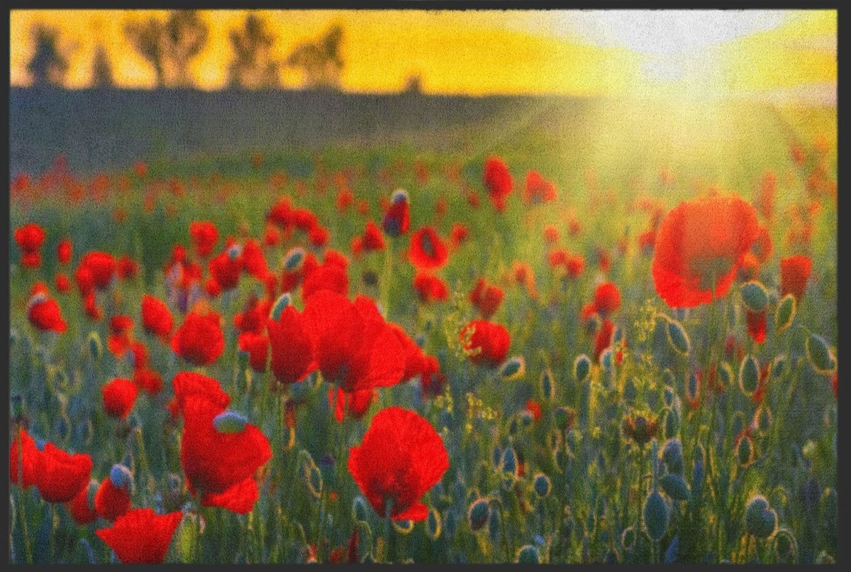 Fussmatte Mohn Feld 4546