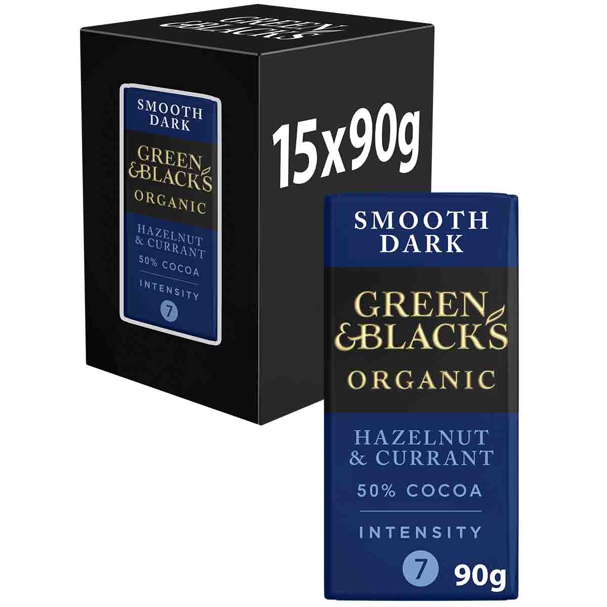 G&B Organic Hazelnut & Currant 90g Bar Box of 15
