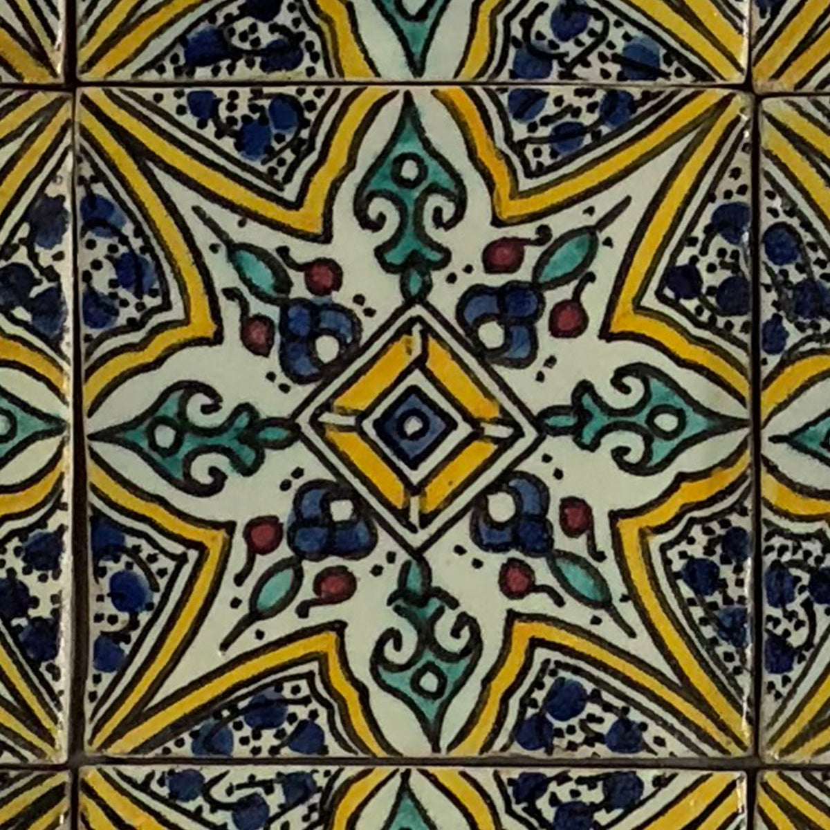 Handbemalte Fliesen 4er-Set – Marrakesch-Stil