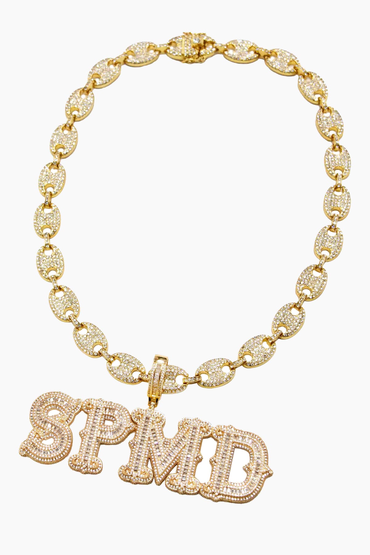 Thesupermade Hip-hop Diamond Letter Necklace - 2229 - Gold