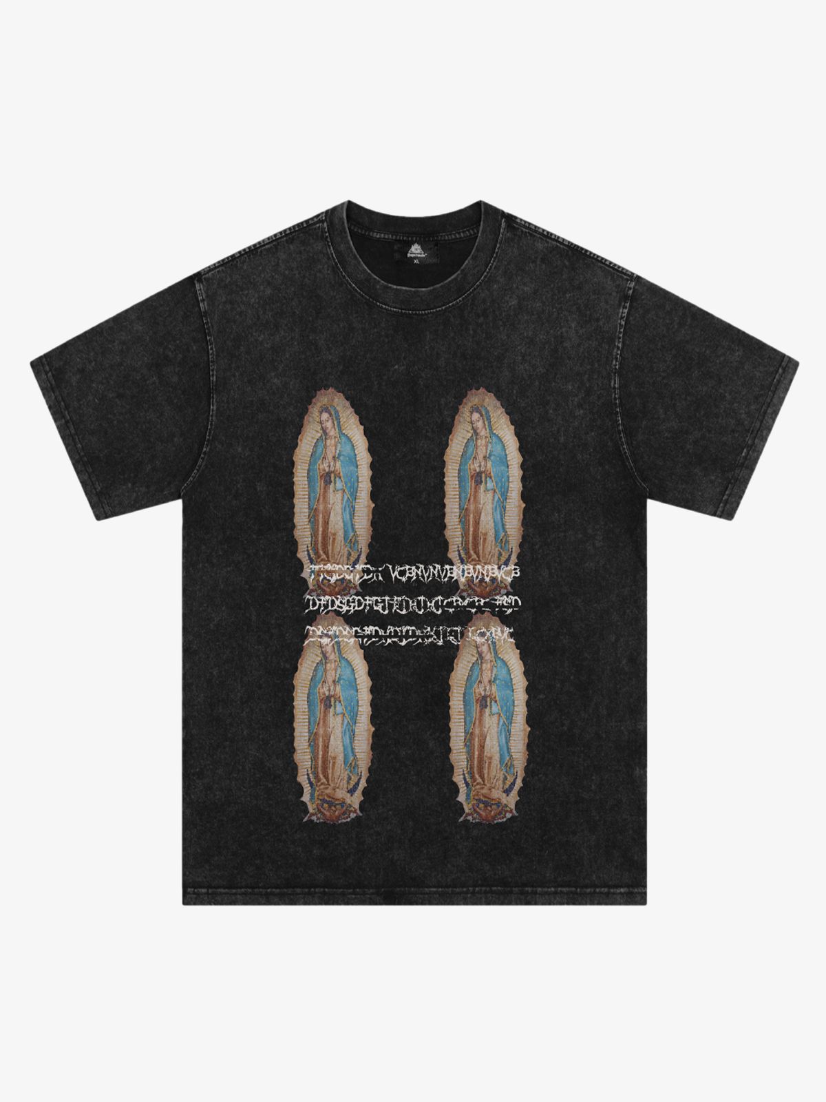 Original Virgin Mary Print T-Shirt - Washed Black / M