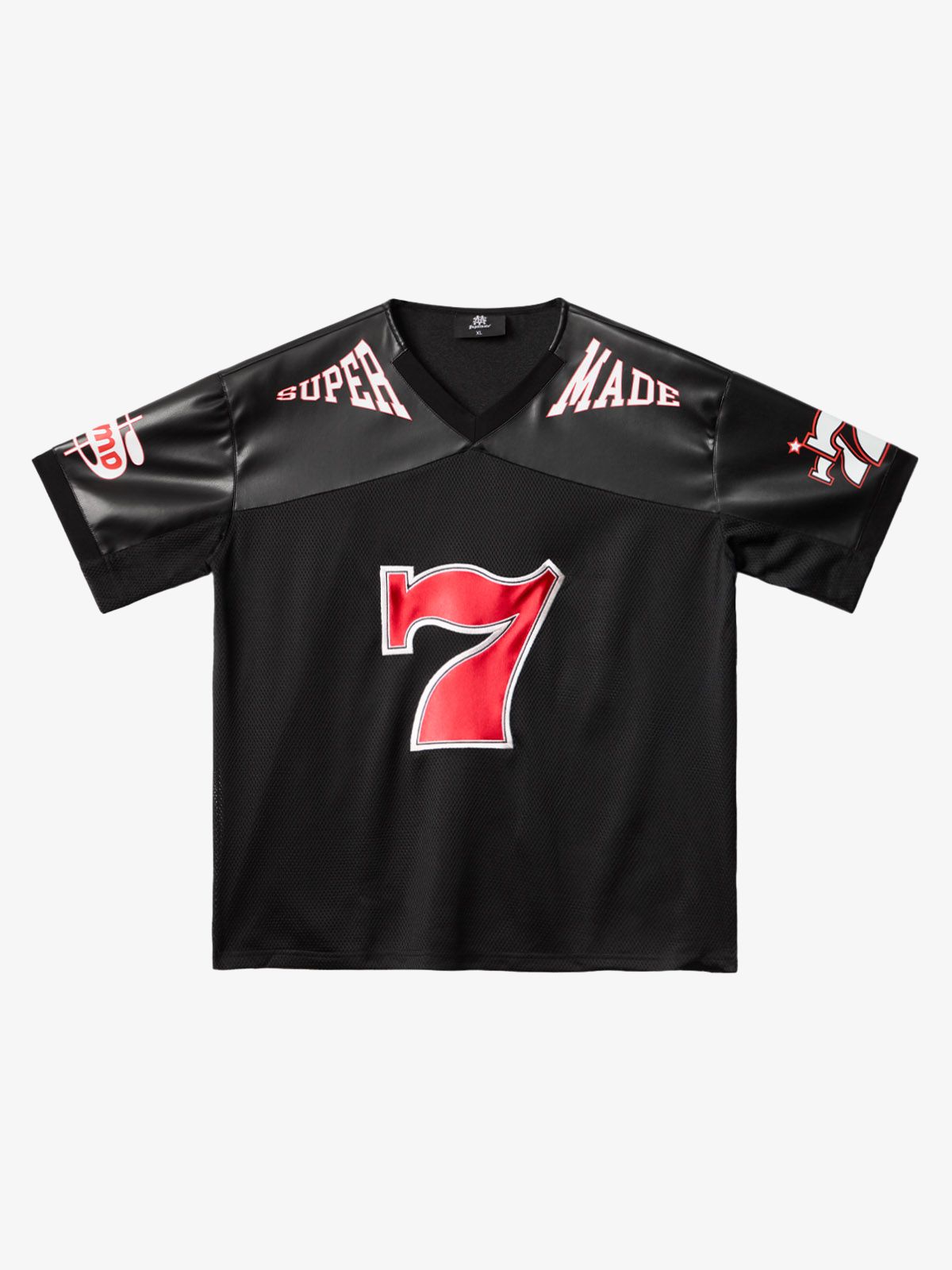Original "SUPER 7" V-Neck Jersey T-SHIRT - Black / M