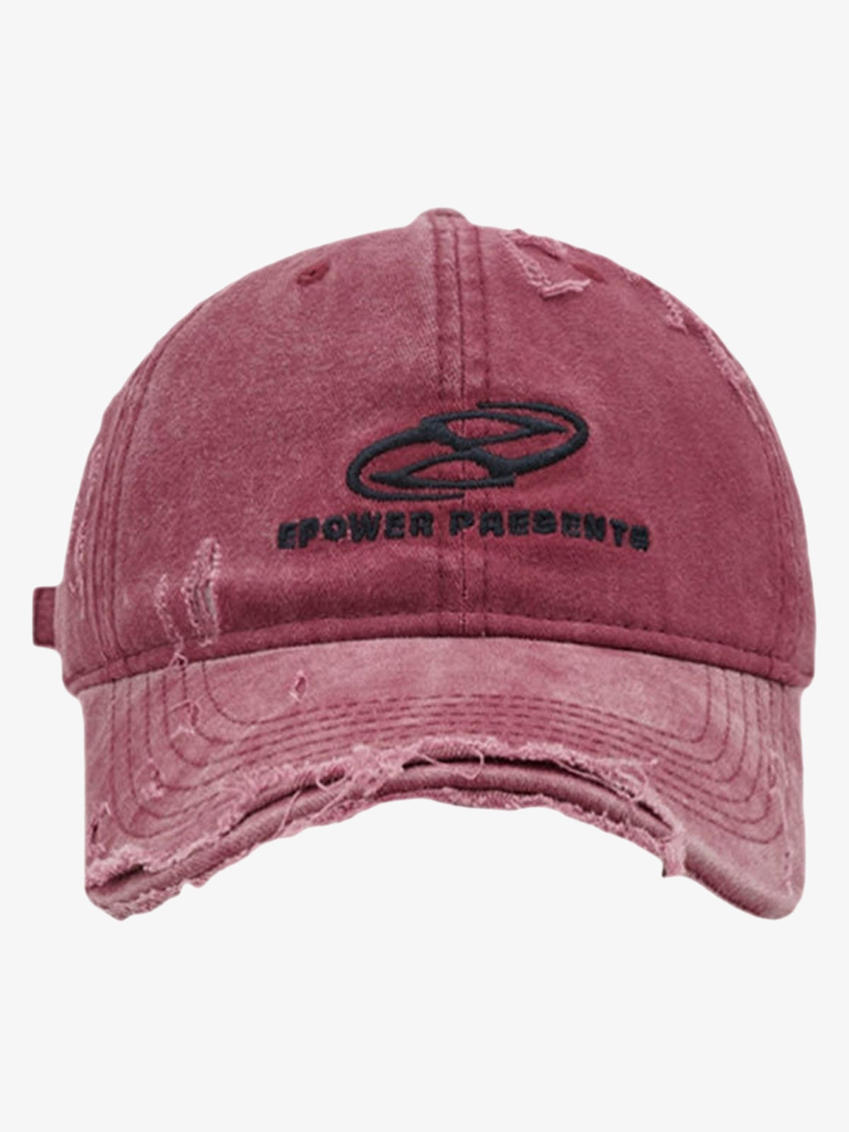 Thesupermade Ripped Denim Baseball Cap - 2028 - Red / One Size