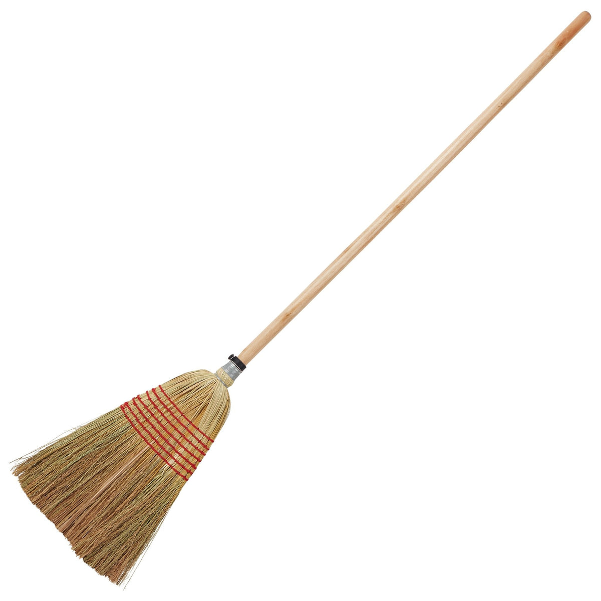 Large Natural Corn Broom | Wooden Handle Traditional Dry Surface Broom