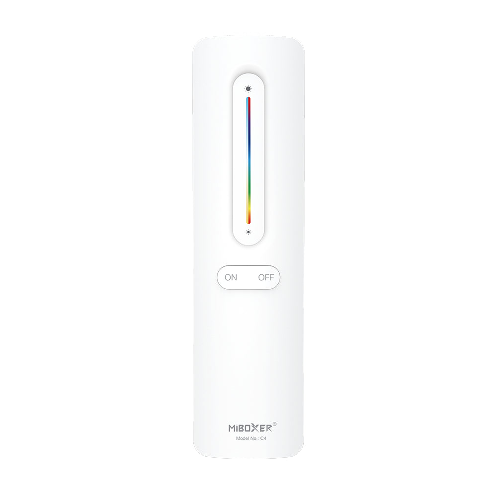 MiBoxer C4 LED Fernbedienung Weiß – für RGB, RGBW & RGBCCT LED Streifen, 2,4 GHz Funk, 1 Zone