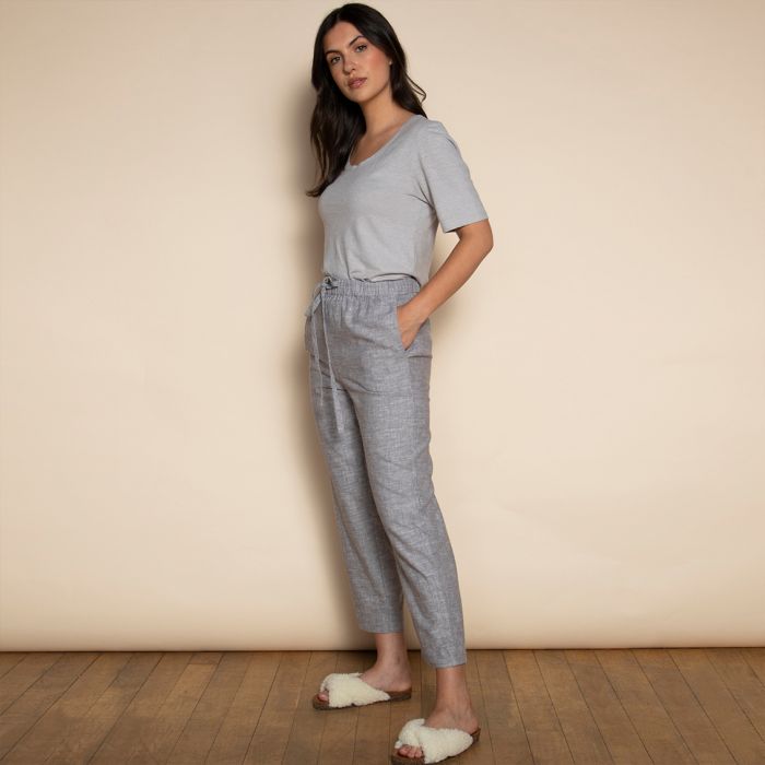 Dip & Doze Organic Cotton & Hemp Cropped Lounge Trousers Charcoal / M
