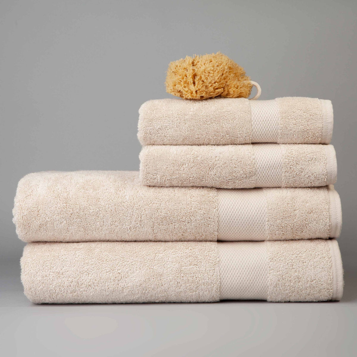 Dip & Doze Organic Cotton Towels, Maxi Set of Four Flax