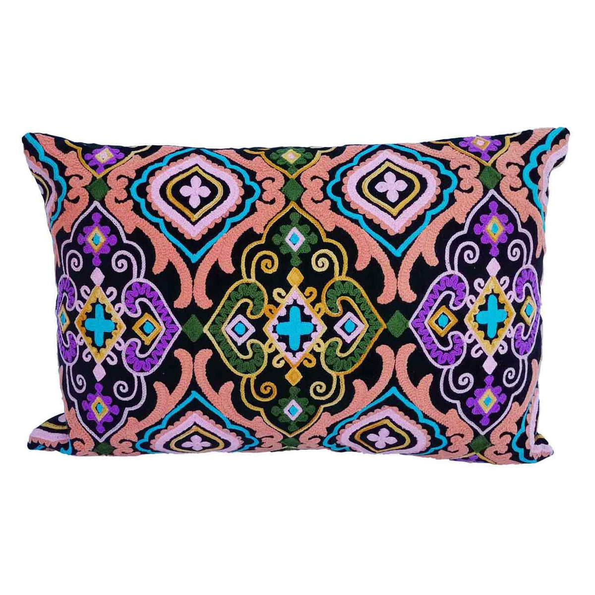 Mandala Samt Kissen Lola - Schwarz