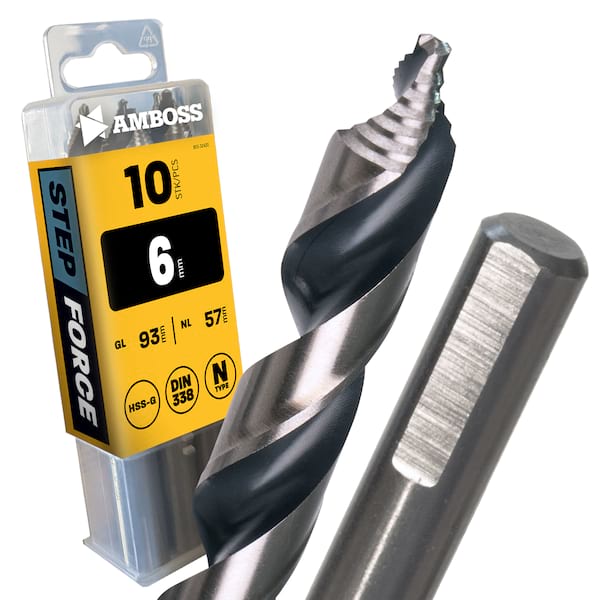 10 x STEP Force Metallbohrer DIN 338 - Ø:6 mm