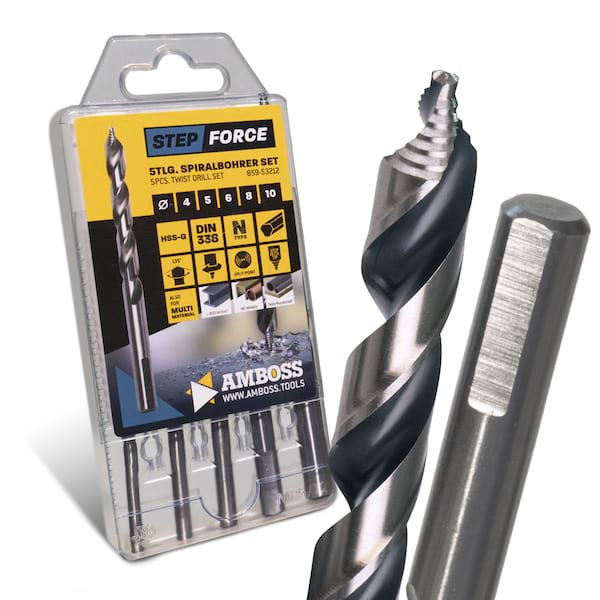 5-tlg. Step Force Set Spiralbohrer HSS-G DIN 338 (Ø 4-10 mm)