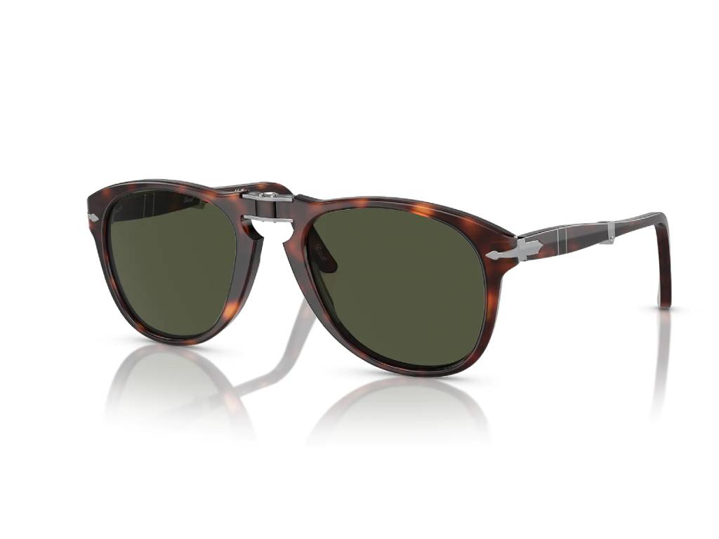 Persol PO0714 FOLDING 24/31 Man Sunglasses Acetate Turtle Green Pilot Normal