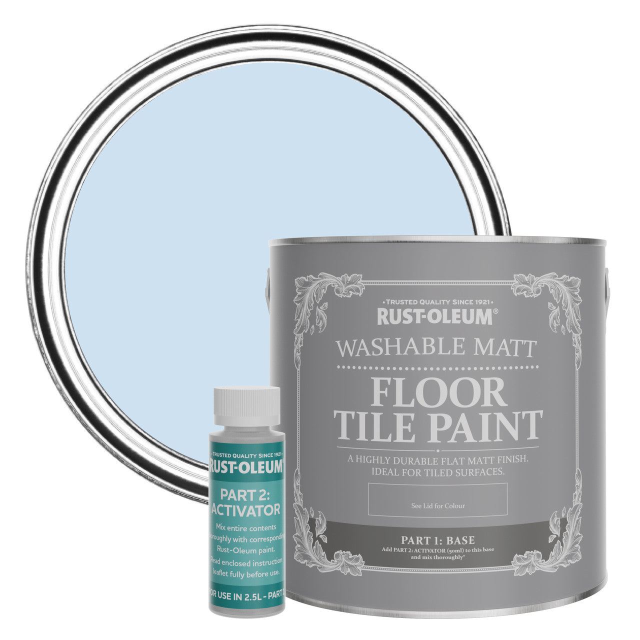 Rust-Oleum Blue Matt Floor Tile Paint - Powder Blue 2.5L