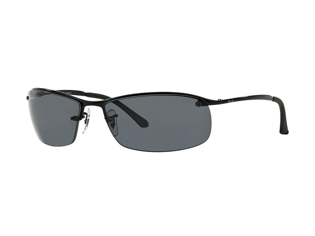 Ray - Ban RB3183 002/81 Man Sunglasses Metal Black Grey Squared Polarized