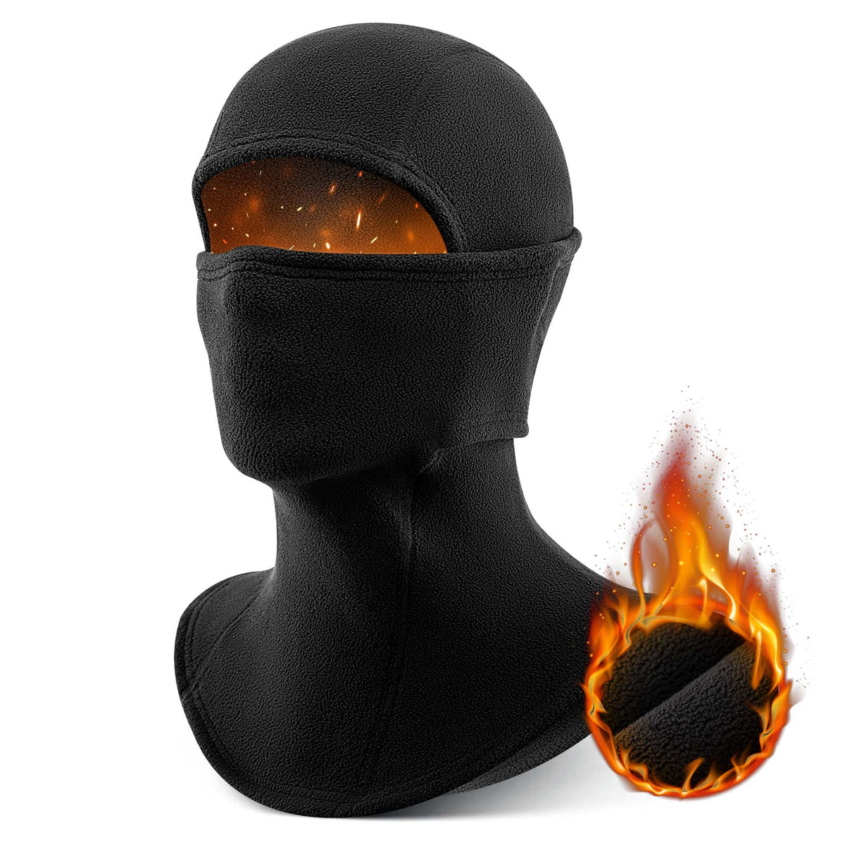 ROCKBROS Balaclava Winter Skimaske Warm Sturmmaske Unisex Einheitsgröße - Schwarz
