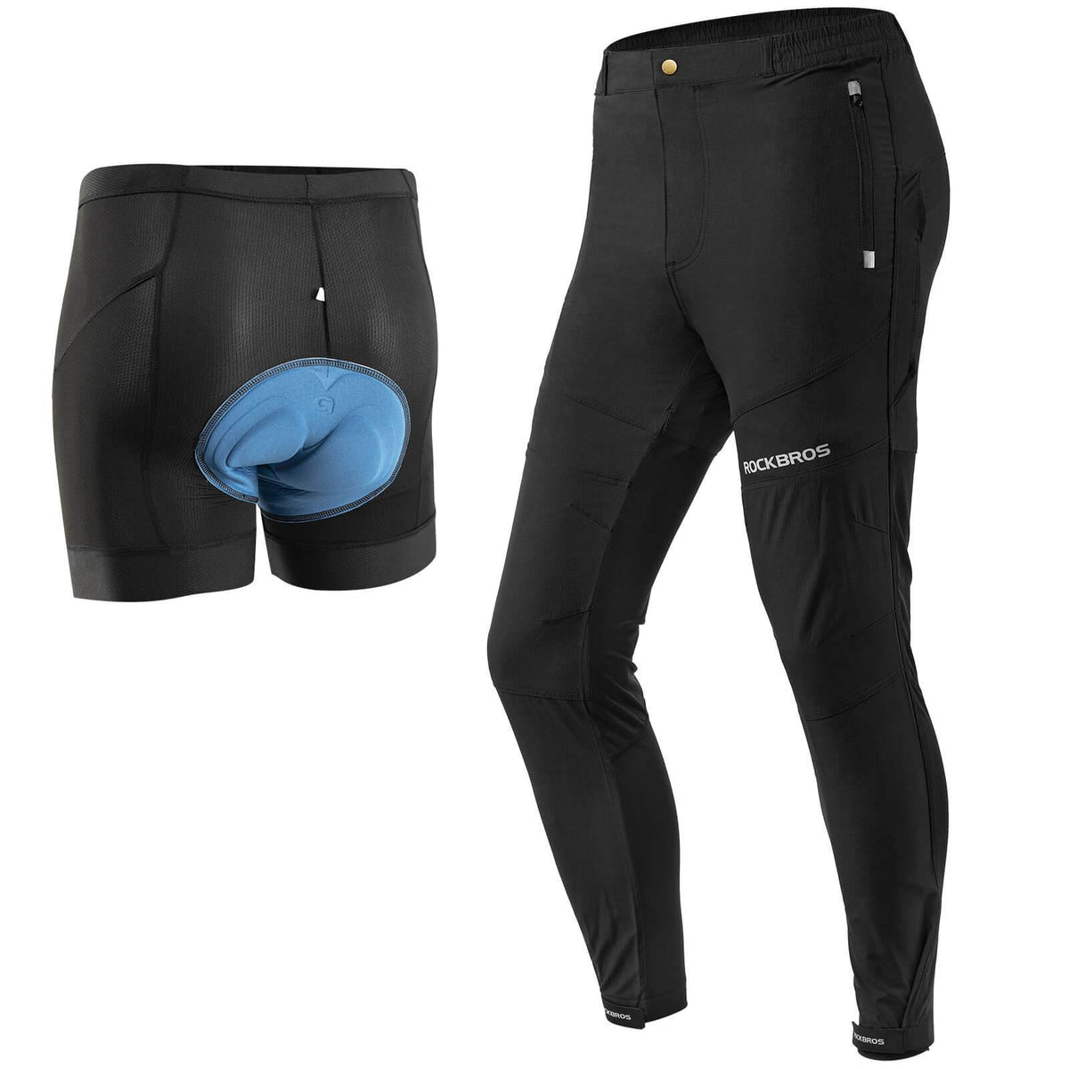ROCKBROS Herren Radhose mit abnehmbarer gepolsterter - M
