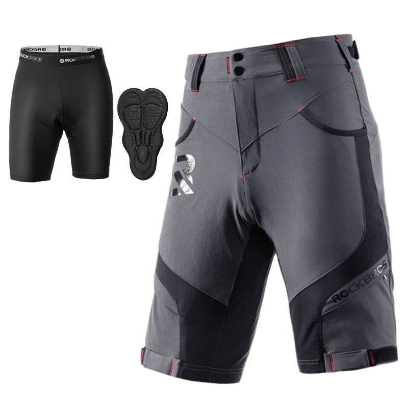 Kurze Atmungsaktive Radhose für Herren (Anti-Stoß) - Grau / M