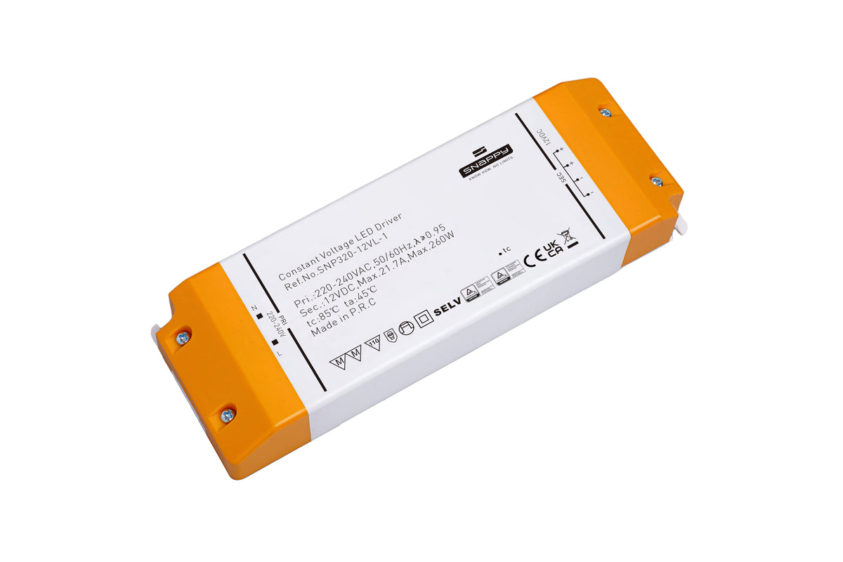 Snappy SNP-320-24VL-1 LED Netzteil 24V – 320 W, 13,3 A, Konstantspannung, IP20 & TÜV für 24V LED Streifen