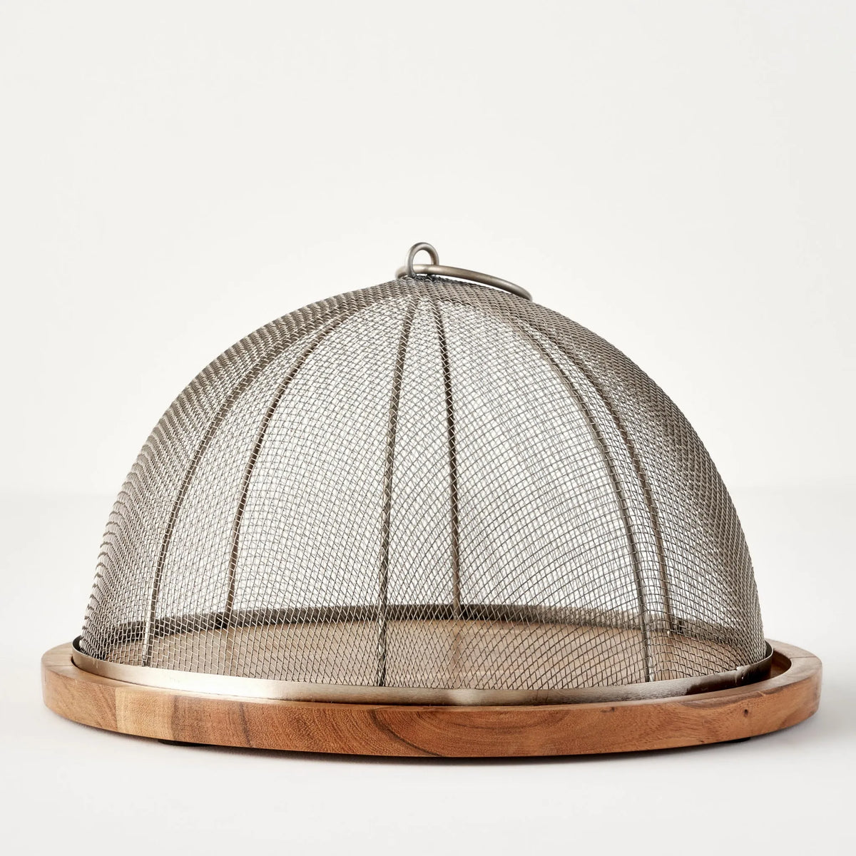 Spark Wooden Cake Stand with Dome - 9"x5.75"