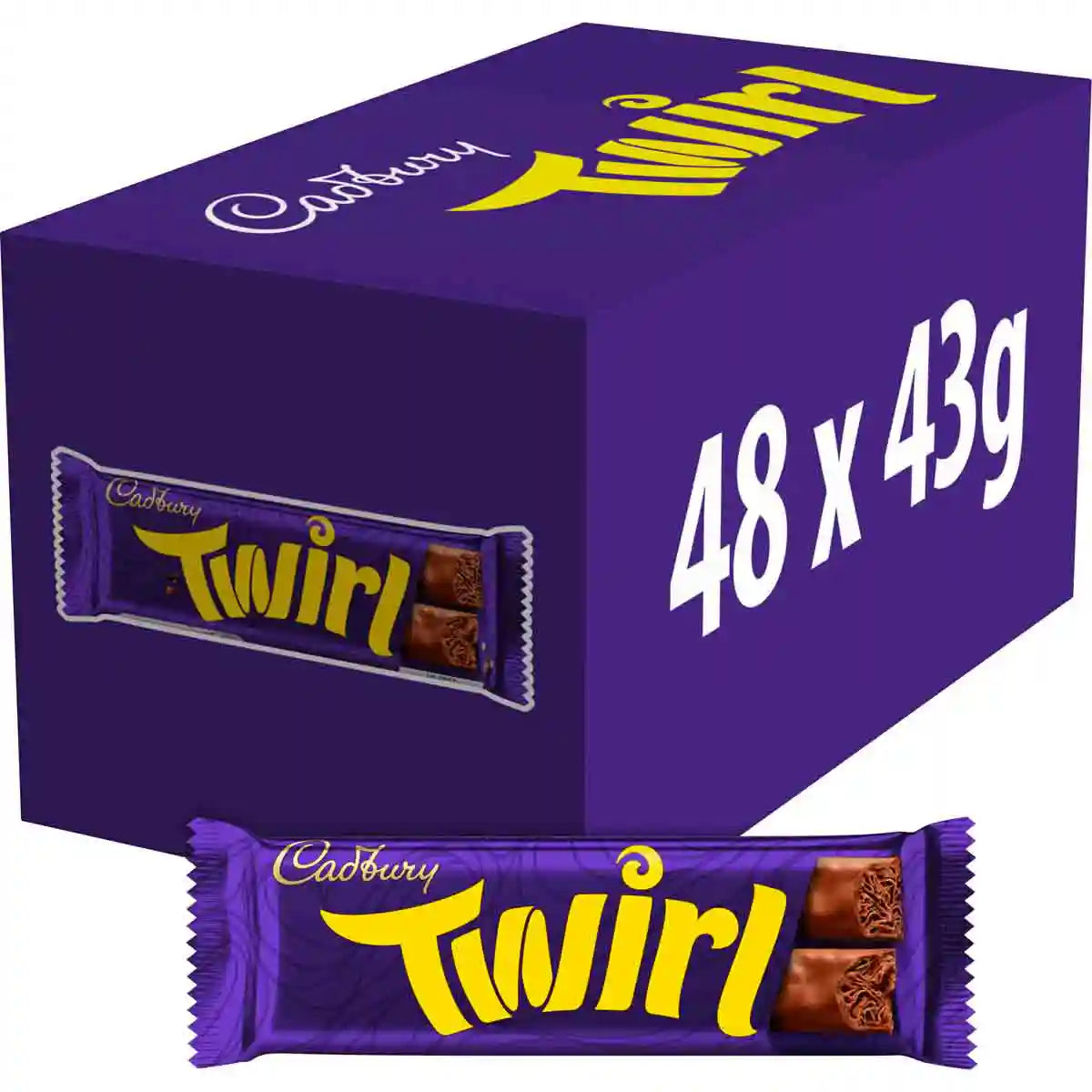 Cadbury Twirl Chocolate Bars 43g (Box of 48)