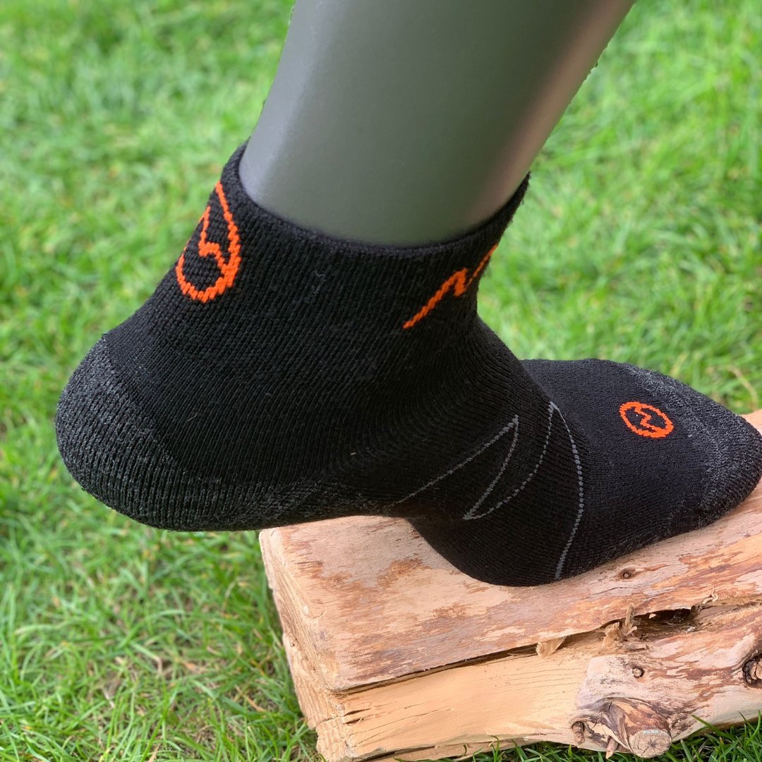 Moggans Ultralight Merino Ankle Socks, Set of 2 Small / Black